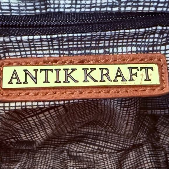 Antik Kraft Crossbody Saddle Bag Brown Vegan Leather Removable Strap - Picture 10 of 10